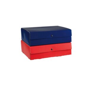 Scatola Progetto Rossa Lucida 25x35 cm | Dorso 10cm | 3 Bottoni
