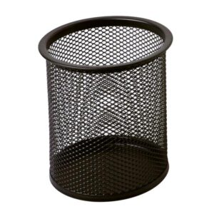 Bicchiere Portapenne Siam Rete Metallo Nero | Serie Mesh