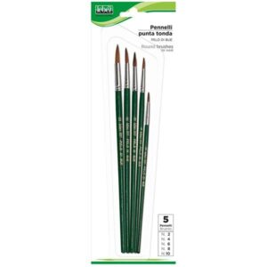 Set 5 Pennelli Tondi Lebez 1557B Bue Acquerello Tempera - 1557B