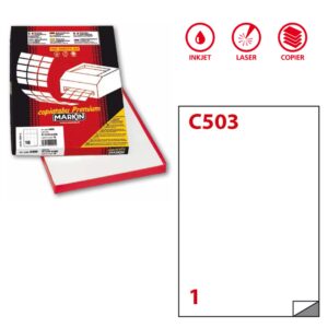 Etichette Adesive Markin C503 Bianche Permanenti A4 | 100 Fogli | 210C503