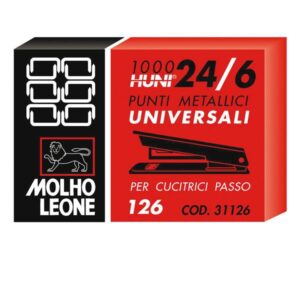 Punti Metallici Molho Leone 126 | 24/6 | 1000 pz | Rame