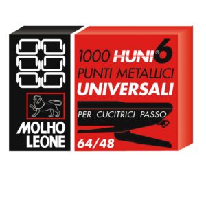 Punti Cucitrice Molho Leone 6/4 | Metallo Zincato | 1000 pz
