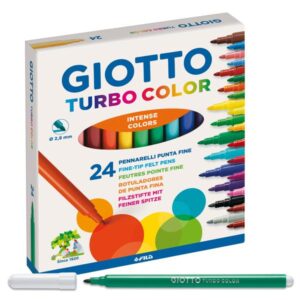 24 Pennarelli Giotto Turbo Color | Punta Fine 2,8mm | Lavabili | Fila