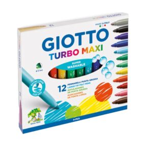 12 Pennarelli Giotto Turbo Maxi | Punta Grossa 5mm | Lavabili