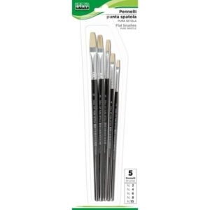 Set 5 Pennelli Piatti Lebez 577B per Olio e Acrilico - 577B