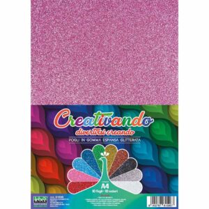Gomma Crepla EVA Lebez A4 10 Colori Glitter