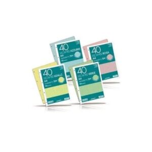 Ricambi Forati A4 Blasetti | 40 Fogli Azzurri 80gr | Righe 1R