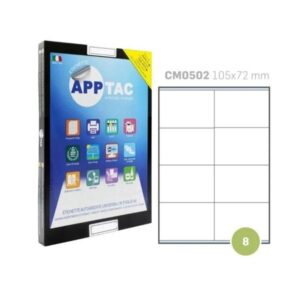 Etichette A4 Apptac CM0502 | 105x72mm | 100 Fogli