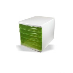 Cassettiera Verde con 5 cassetti Alti in plastica