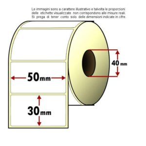 Etichette 50x30mm adesive in carta termica