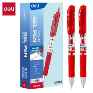 Penna Gel Deli Soft Grip Rossa 0.5mm | Punta Fine | A Scatto EQ10440