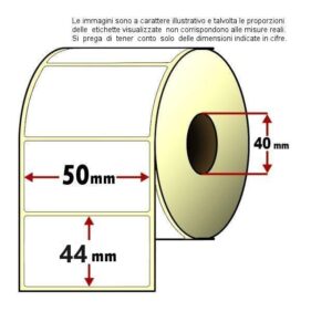 Rotolo Etichette Termiche 50x44mm | 1000 pz | No Ribbon
