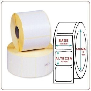 Rotolo Etichette Termiche 60x75mm | 500 pz | No Ribbon