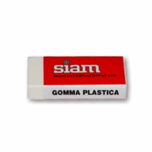 Gomma per Matita Siam G030 in Plastica | 2x4cm Bianca