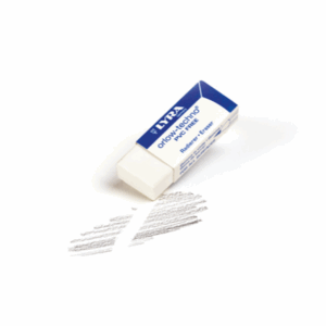 Gomma Lyra Bianca Senza PVC | Rettangolare | 65x20x10mm | Matita