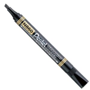Marcatore Permanente Pentel N860 Nero | Punta Scalpello | Fusto Plastica