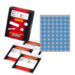 Etichette Adesive Tonde Markin Blu Ø14mm | Busta 10 Fogli | X10005BL