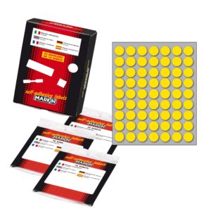 Etichette Adesive Tonde Markin Gialle Ø14mm | Busta 10 Fogli | X10005GI