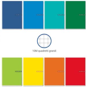 Maxi Quaderno A4 Blasetti Monocromatico | Quadri 10mm | 20+1 Fogli 80gr