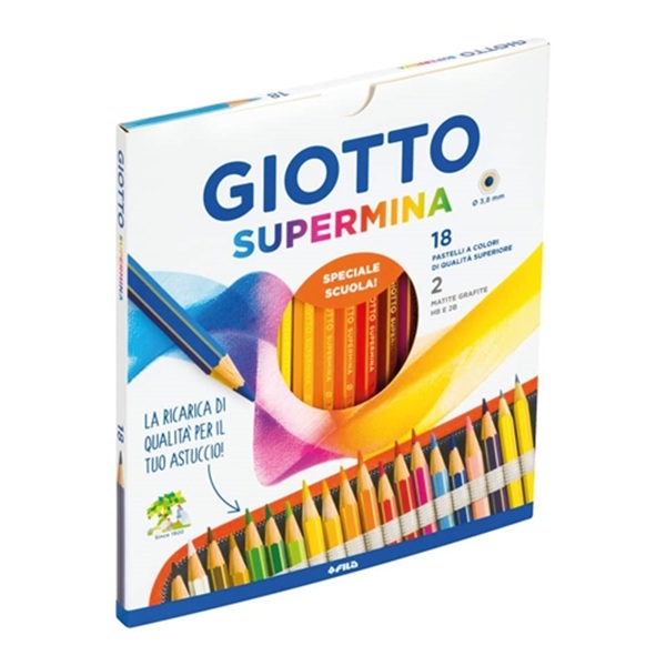 P.F23630000 18 Matite Colorate Giotto Supermina + 2 Lyra Temagraph | Mina 3,8mm
