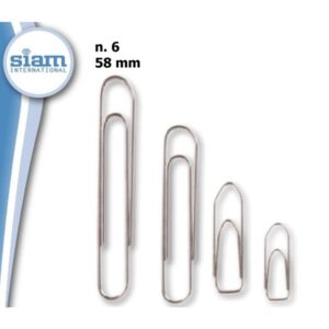 Fermagli Zincati Siam N.6 | 57 mm | Scatola 100 pz