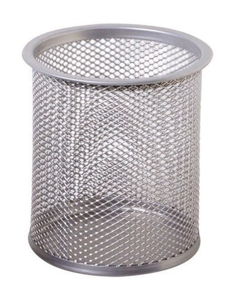 P.4389 Bicchiere Portapenne Siam Rete Metallo Silver | Serie Mesh