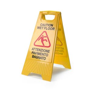 Cartello Pavimento Bagnato PerfettoFactory | 62cm | Giallo