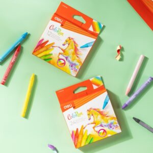 12 Colori a Cera Deli | Pastelli Tondi Lavabili | Assortiti